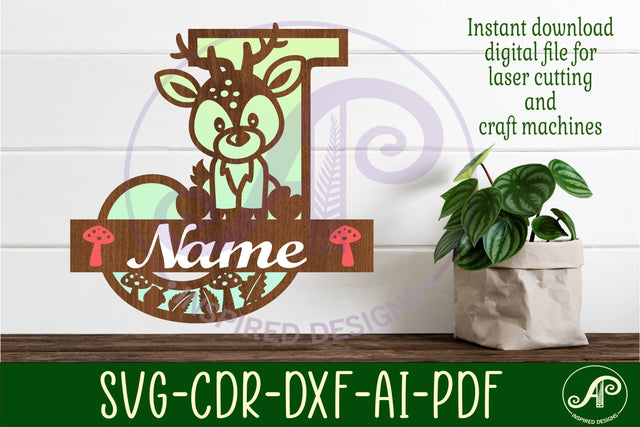 Deer Capital Monogram Letter J SVG SVG APInspireddesigns 