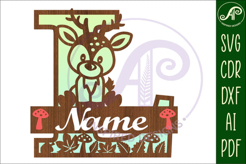 Deer Capital Monogram Letter L SVG SVG APInspireddesigns 