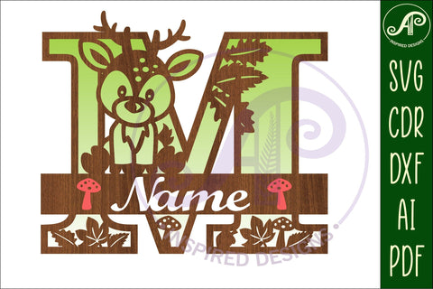 Deer Capital Monogram Letter M SVG SVG APInspireddesigns 