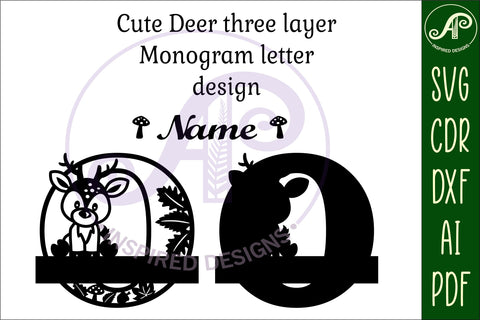 Deer Capital Monogram Letter O SVG SVG APInspireddesigns 