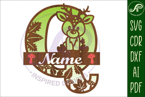 Deer Capital Monogram Letter Q SVG SVG APInspireddesigns 