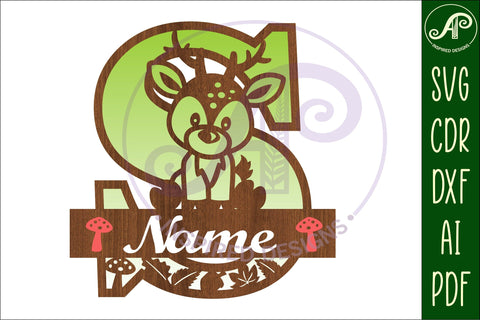 Deer Capital Monogram Letter S SVG SVG APInspireddesigns 