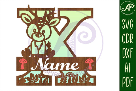 Deer Capital Monogram Letter X SVG SVG APInspireddesigns 