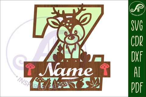 Deer Capital Monogram Letter Z SVG SVG APInspireddesigns 