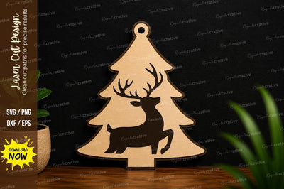 Deer Christmas Tree Laser Cut SVG SVG Regulrcrative 