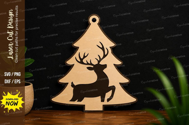 Deer Christmas Tree Laser Cut SVG SVG Regulrcrative 