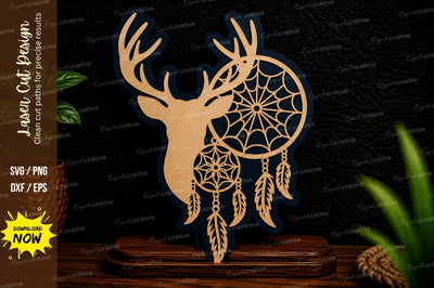 Deer Dreamcatcher Laser Cut Svg Design SVG Regulrcrative 