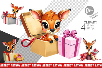 Deer Fawn Clipart Gift Sublimation artnoy 