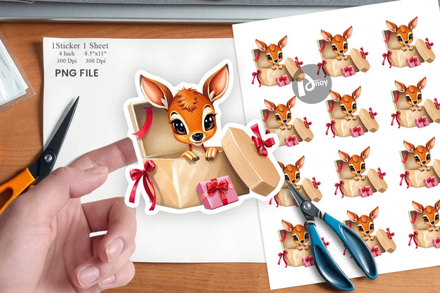 Deer Fawn Sticker Gift Sublimation artnoy 