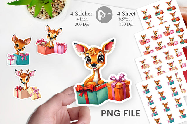 Deer Fawn Sticker Gift Sublimation artnoy 