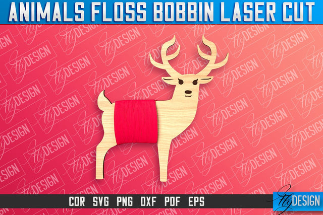 Deer Floss Bobbins Laser Cut | Laser Cut Design | CNC File SVG Fly Design 