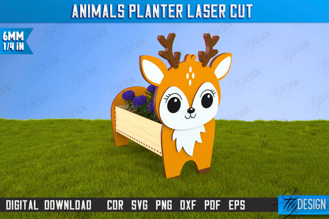 Deer Flower Stand Laser Cut | Garden Design | Home Decor | Flower Holder | CNC File SVG Fly Design 