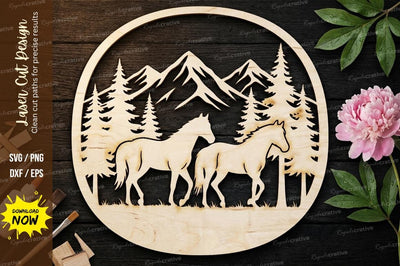 Deer Forest Frame Laser Cut, deer svg, forest deer svg, wildlife svg, animal svg, SVG Regulrcrative 