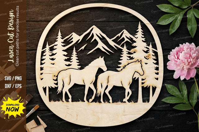 Deer Forest Frame Laser Cut, deer svg, forest deer svg, wildlife svg, animal svg, SVG Regulrcrative 