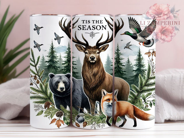 Deer Fox Bear Raccoon Hunting 20oz Tumbler, Wildlife Design, Deer Fox Bear Raccoon, Sublimation Tumbler, 20oz Tumbler, Outdoor Adventure Gift, Nature Lover Drinkware Sublimation Li Zamperini 