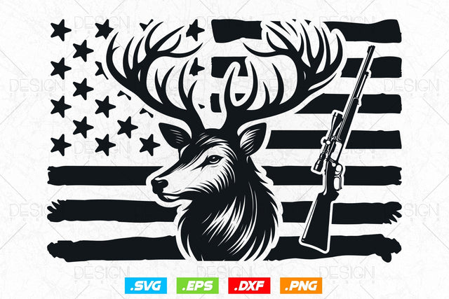 Deer Head American Flag Svg Png, Fathers Day svg, 4th Of July Svg, Deer Hunting Svg, Hunting Gifts, WildLife SVg, Svg Files For Cricut SVG DesignDestine 