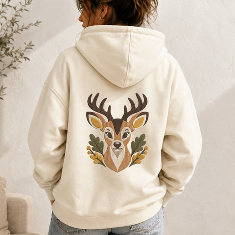 Deer Head Embroidery Design – Woodland Buck Machine Embroidery File, Rustic Deer Antlers Fall Forest Animal Design Embroidery/Applique DESIGNS PatternFeed8 