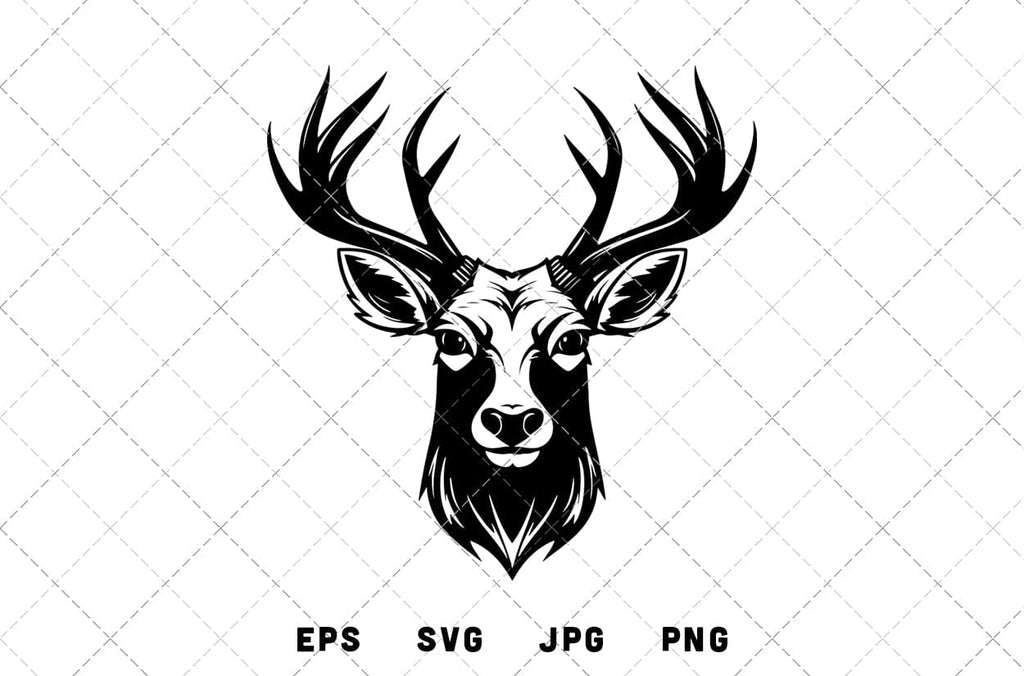 Deer Head Mascot Graphics - JPG, SVG, PNG, EPS - Digital Download with ...