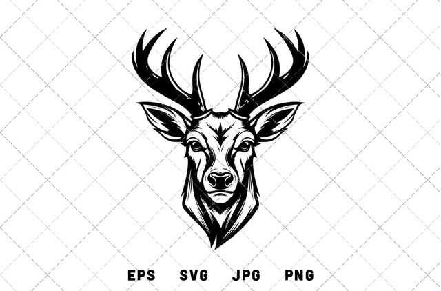 Deer Head Mascot Graphics - JPG, SVG, PNG, EPS - Digital Download with Commercial License for Cricut, Silhouette, Scan N Cut Crafting SVG Loveleen Kaur 