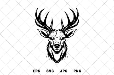 Deer Head Mascot Graphics - JPG, SVG, PNG, EPS - Digital Download with Commercial License for Cricut, Silhouette, Scan N Cut Crafting SVG Loveleen Kaur 