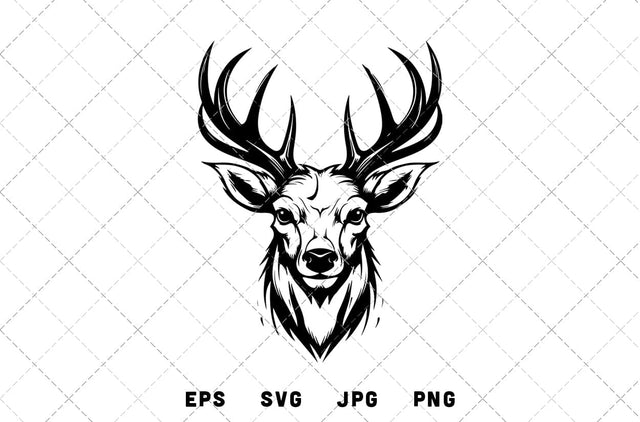 Deer Head Mascot Graphics - JPG, SVG, PNG, EPS - Digital Download with Commercial License for Cricut, Silhouette, Scan N Cut Crafting SVG Loveleen Kaur 