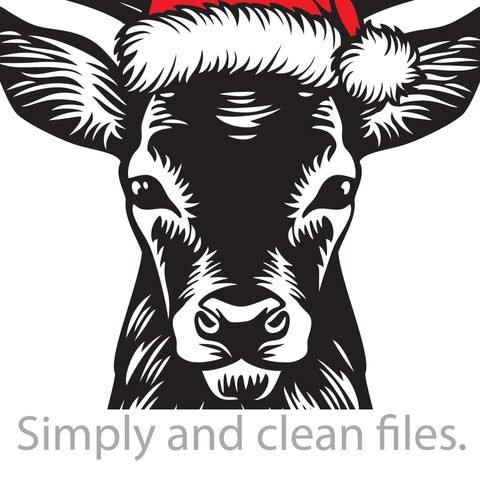 Deer Head with Santa Hat SVG TribaliumArtSF 