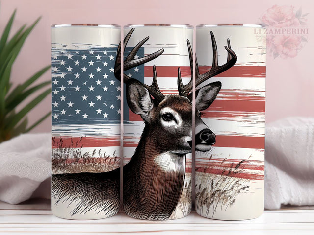 Deer Hunting 20 Oz Skinny Tumbler, Straight Tapered Tumbler PNG File, Instant Digital Download PNG, Straight & Tapered Tumbler Wrap PNG Sublimation Li Zamperini 