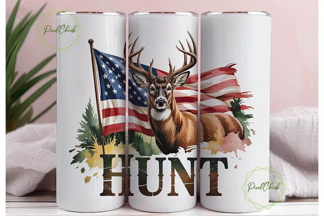 Deer Hunting 20oz Tumbler Wrap Sublimation PixelChick 