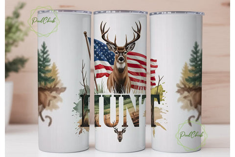 Deer Hunting 20oz Tumbler Wrap Sublimation PixelChick 