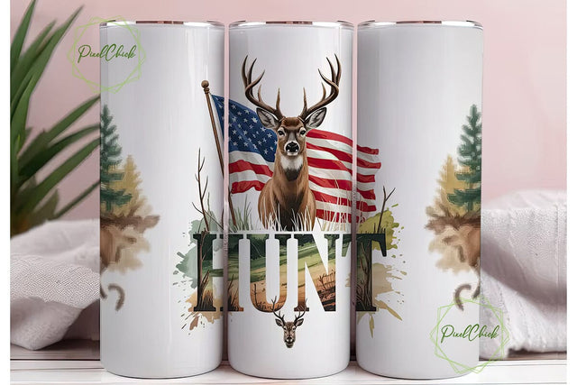Deer Hunting 20oz Tumbler Wrap Sublimation PixelChick 