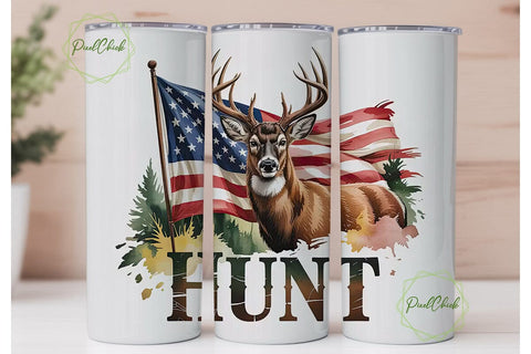 Deer Hunting 20oz Tumbler Wrap Sublimation PixelChick 
