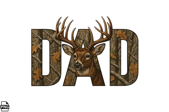 Deer Hunting Dad Father's Day PNG Printable File Sublimation Creativedesigntee 
