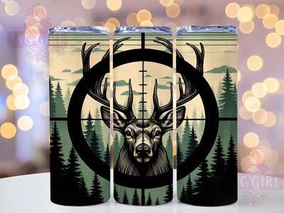 Deer Hunting Forest 20oz Tumbler, Forest Animal, Seamless Pattern, Outdoor Theme, 20oz Sublimation, PNG Design, Rustic Gift Sublimation SvggirlplusArt 