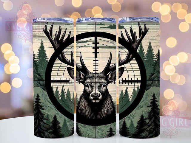 Deer Hunting Forest 20oz Tumbler, Forest Animal, Seamless Pattern, Outdoor Theme, 20oz Sublimation, PNG Design, Rustic Gift Sublimation SvggirlplusArt 
