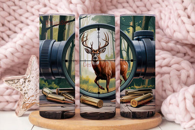 Deer Hunting Rifle Scope 20oz Tumbler Sublimation DesignSVG 