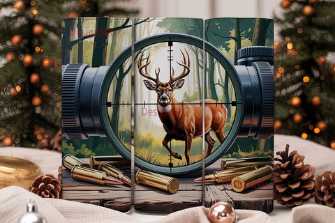 Deer Hunting Rifle Scope 20oz Tumbler Sublimation DesignSVG 