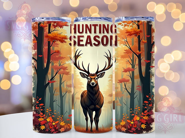 Deer Hunting Season 20oz Tumbler, Hunting Season Tumbler, Fall Forest Tumbler, Sublimation Wrap, 20oz Tumbler, Outdoor Decor, Wildlife Gift Sublimation SvggirlplusArt 