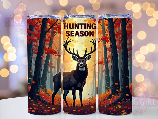 Deer Hunting Season 20oz Tumbler, Hunting Season Tumbler, Fall Forest Tumbler, Sublimation Wrap, 20oz Tumbler, Outdoor Decor, Wildlife Gift Sublimation SvggirlplusArt 