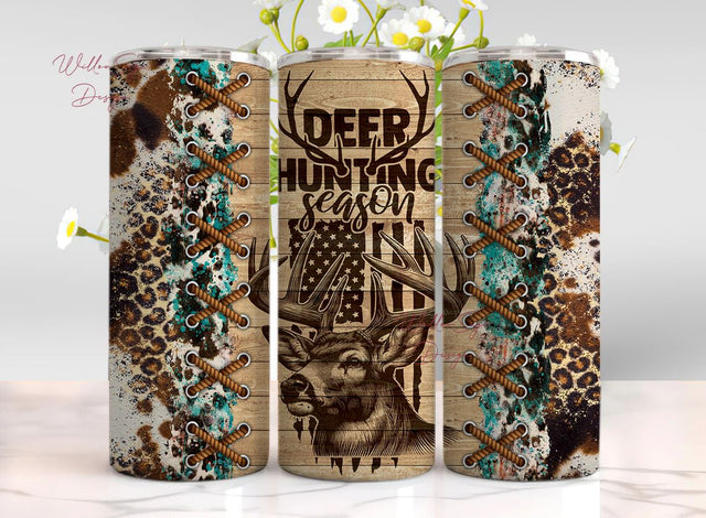 Deer Hunting Season 20oz Tumbler Sublimation Wrap, Deer USA Flag Tumbler PNG Wooden Hunting Deer Digital Download Png Deer Hunter Tumbler Sublimation WillowSageDesign 