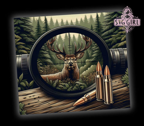 Deer Hunting Tumbler, Forest Animal Design, 20oz Tumbler Wrap, Hunting Gift, Wildlife Decor, Outdoor Enthusiast Gift, Sublimation Drinkware Sublimation SvggirlplusArt 