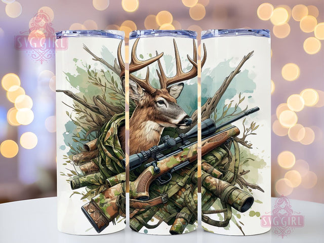 Deer Hunting Tumbler wrap Camo Camouflage Deer Wood Hunting Wrap Hunting tumbler 20oz skinny tumbler sublimation Wrap Download PNG Sublimation SvggirlplusArt 