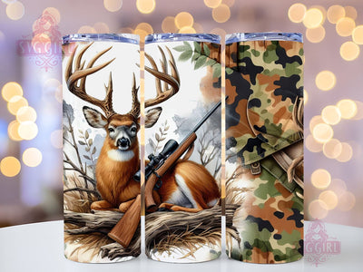 Deer Hunting Tumbler wrap Camo Camouflage Deer Wood Hunting Wrap Hunting tumbler 20oz skinny tumbler sublimation Wrap Download PNG Sublimation SvggirlplusArt 