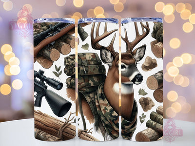 Deer Hunting Tumbler wrap Camo Camouflage Deer Wood Hunting Wrap Hunting tumbler 20oz skinny tumbler sublimation Wrap Download PNG Sublimation SvggirlplusArt 