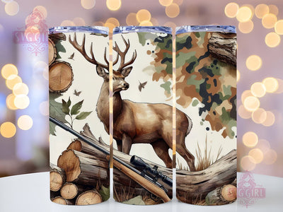 Deer Hunting Tumbler wrap Camo Camouflage Deer Wood Hunting Wrap Hunting tumbler 20oz skinny tumbler sublimation Wrap Download PNG Sublimation SvggirlplusArt 