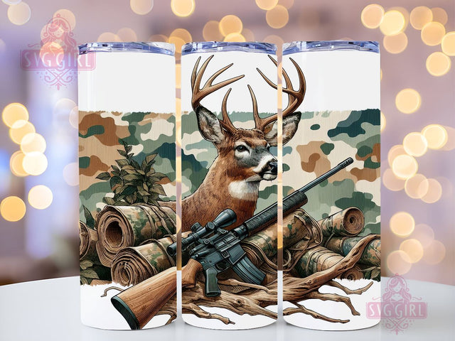 Deer Hunting Tumbler wrap Camo Camouflage Deer Wood Hunting Wrap Hunting tumbler 20oz skinny tumbler sublimation Wrap Download PNG Sublimation SvggirlplusArt 
