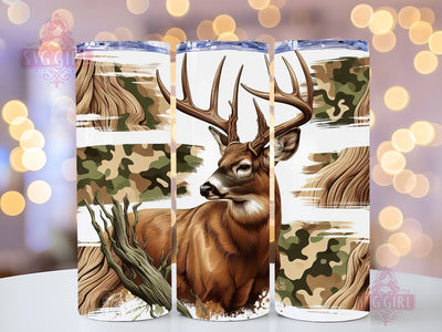 Deer Hunting Tumbler wrap Camo Camouflage Deer Wood Hunting Wrap Hunting tumbler 20oz skinny tumbler sublimation Wrap Download PNG Sublimation SvggirlplusArt 