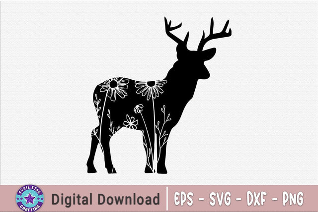 Deer illustration, Deer vector, Nature Deer Illustration SVG FiveStarCrafting 
