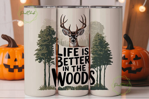 Deer in the Woods 20oz Tumbler Wrap Sublimation PixelChick 