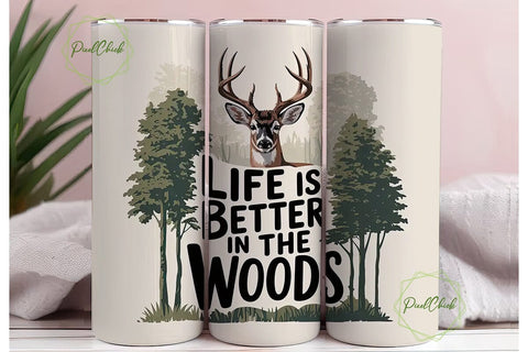 Deer in the Woods 20oz Tumbler Wrap Sublimation PixelChick 