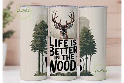 Deer in the Woods 20oz Tumbler Wrap Sublimation PixelChick 